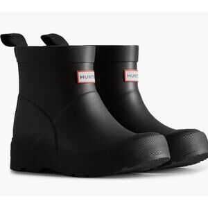 Hunter Play Waterproof Short Rain Boots Black Boys 2 Girls 3 EUC
